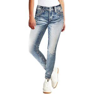 Women’s Low Waist Butt-Lifting Skinny Bootcut Jeans X-Large Fabric